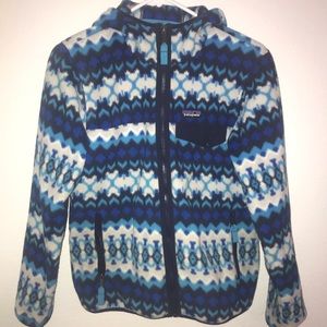 Patagonia Blue and White Full Zip Fleece